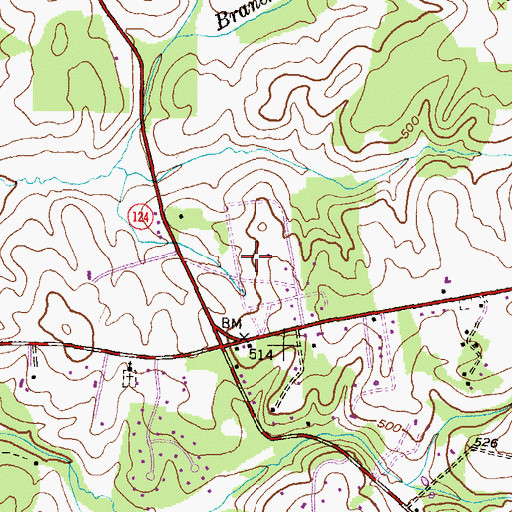 Topographic Map of Goshen Hunt Hills, MD