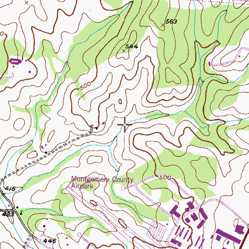 Topographic Map of Green Valley Conservation Park, MD