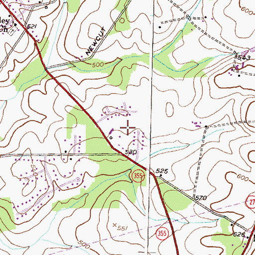 Topographic Map of Greenridge Acres, MD