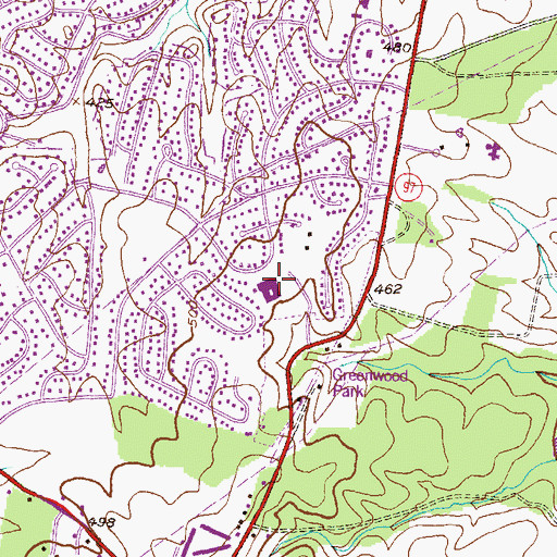 Topographic Map of Greenwood Elementary School, MD