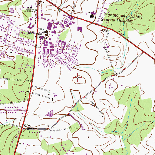 Topographic Map of Hallowell, MD