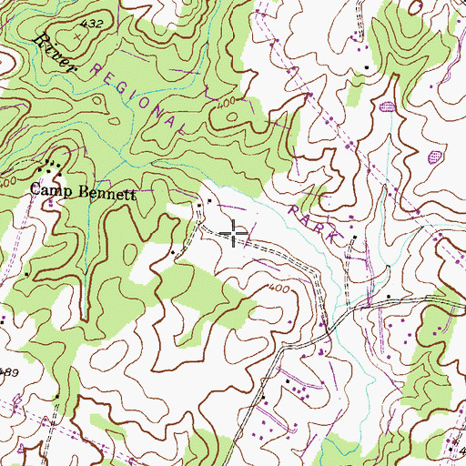 Topographic Map of Hawlings River Estates, MD