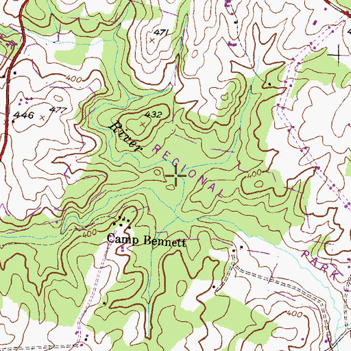 Topographic Map of Hawlings River Regional Park, MD