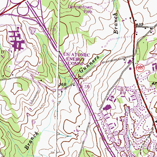 Topographic Map of Interchange 13, MD