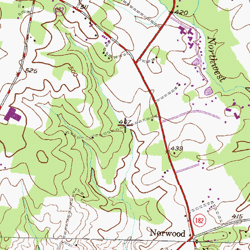 Topographic Map of Ashley Manor, MD