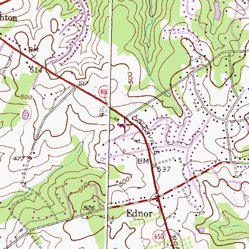 Topographic Map of Ashton United Methodist Church, MD