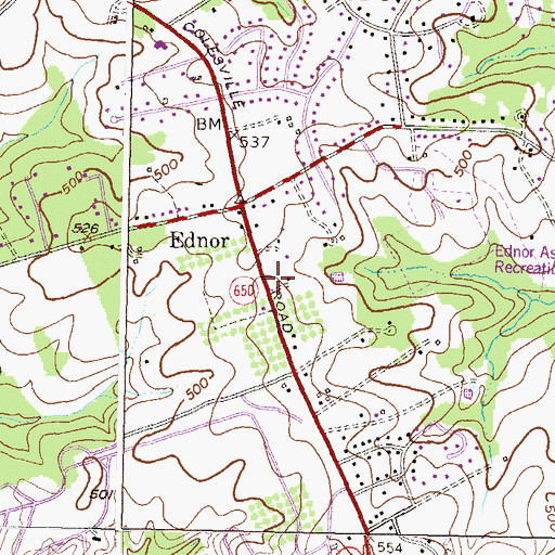 Topographic Map of Kingdom Hall of Jehovahs Witnesses, MD