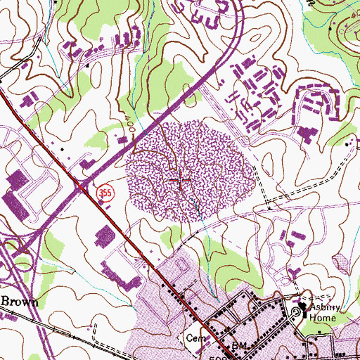 Topographic Map of Lakeforest Mall Shopping Center, MD