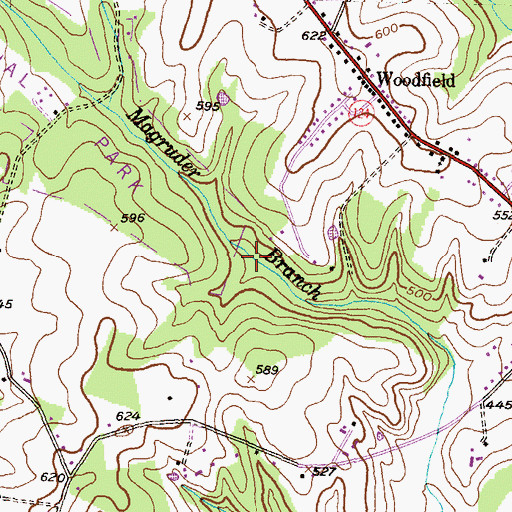 Topographic Map of Lower Magruder Branch Park, MD