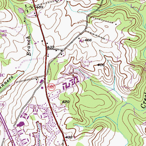Topographic Map of Middlebrook Mobile Home Park, MD