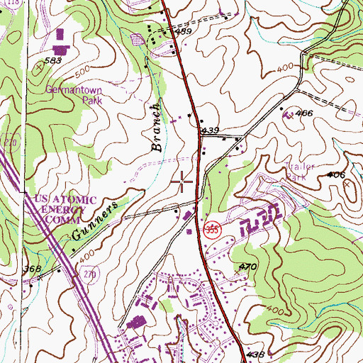 Topographic Map of Middlebrook Village Shopping Center, MD