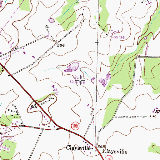 Topographic Map of Montgomery Country Club, MD
