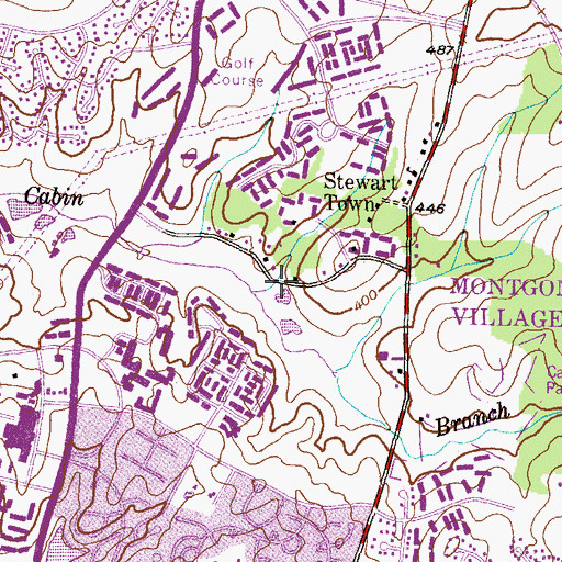 Topographic Map of Montgomery Village, MD