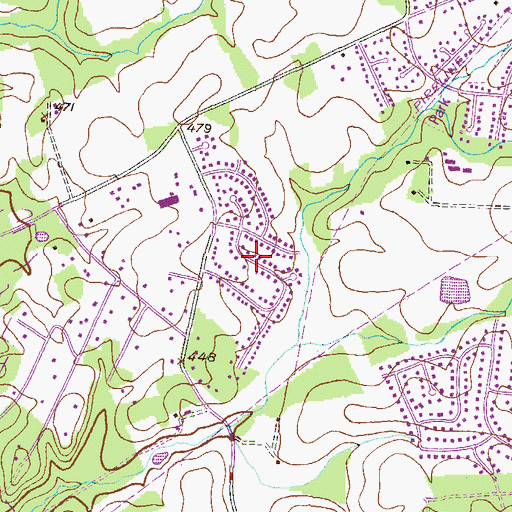 Topographic Map of Olney Acres, MD