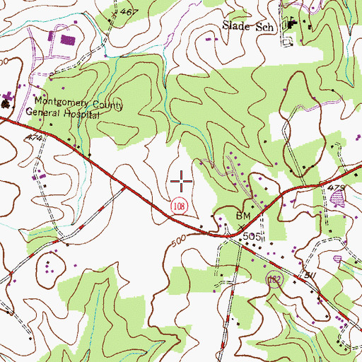 Topographic Map of Olney Estates, MD