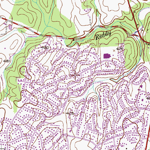 Topographic Map of Olney Mill, MD