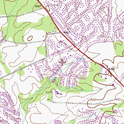 Topographic Map of Olney Square, MD