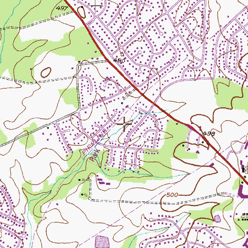 Topographic Map of Olney Square Park, MD