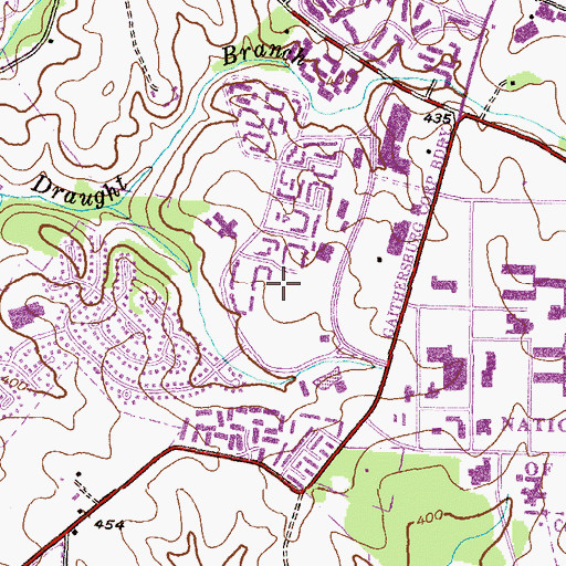 Topographic Map of Orchard Place, MD