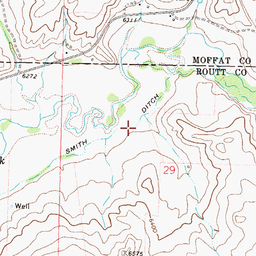 Topographic Map of Smith Ditch, CO