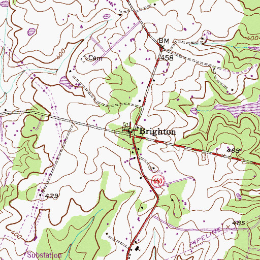 Topographic Map of Saint Lukes Episcopal Church, MD