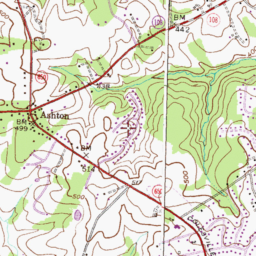 Topographic Map of Sam Rice Manor, MD