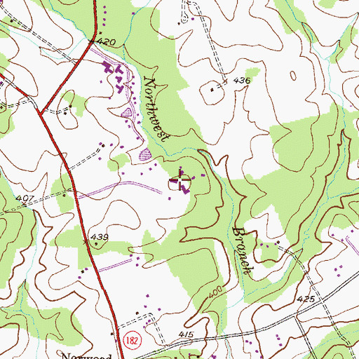 Topographic Map of Sandy Spring Friends School, MD