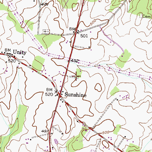 Topographic Map of Sunshine Acres, MD