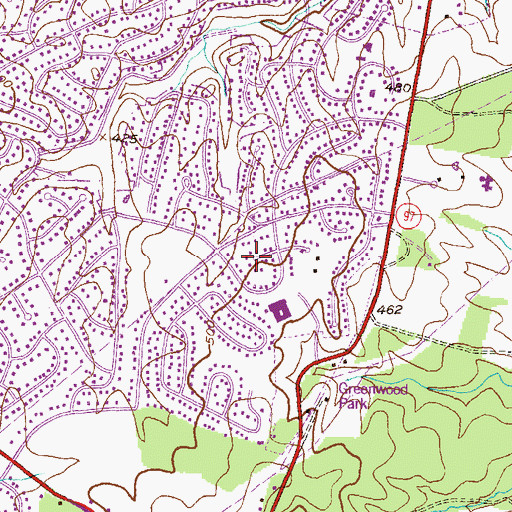 Topographic Map of Tanterra, MD
