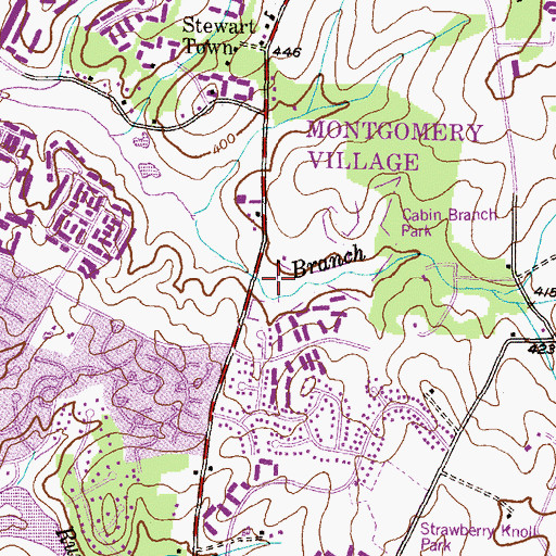 Topographic Map of The Village Mall Shopping Center, MD