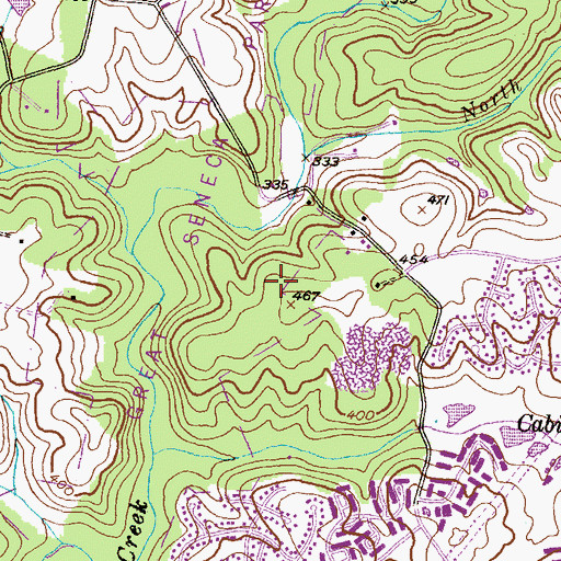 Topographic Map of Watkins Mill High School, MD
