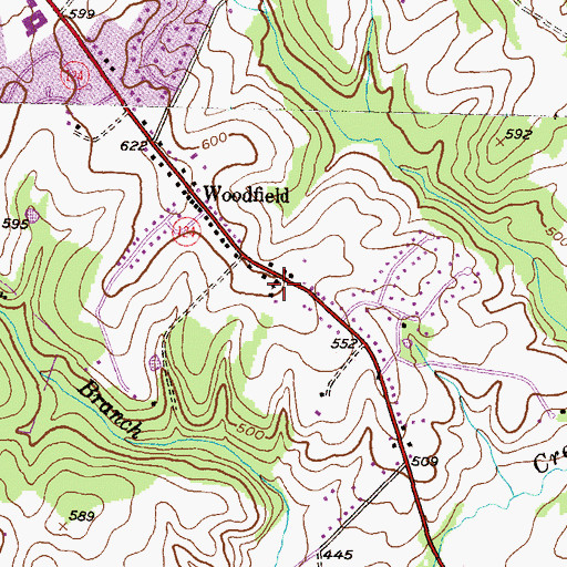 Topographic Map of Wesley Grove United Methodist Church, MD