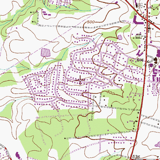 Topographic Map of Williamsburg Village, MD