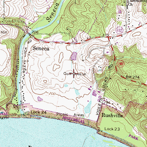 Topographic Map of Bretton Woods Recreation Center, MD