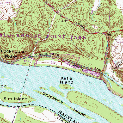 Topographic Map of Dierssen Waterfowl Sanctuary, MD