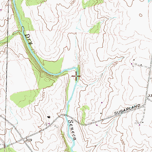 Topographic Map of Dry Seneca Creek Stream Valley Park, MD