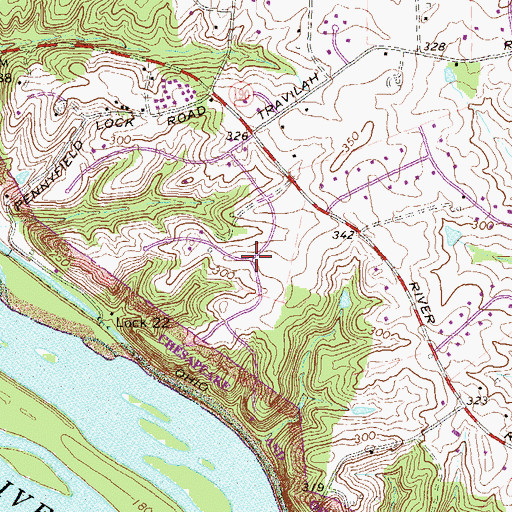 Topographic Map of Estates at Rivers Edge, MD