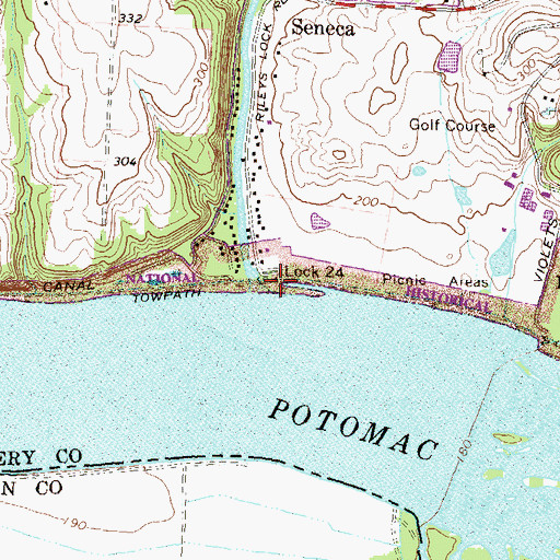Topographic Map of Lock 24, MD