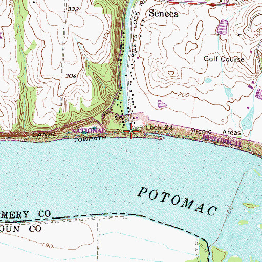 Topographic Map of Seneca Creek Aqueduct, MD