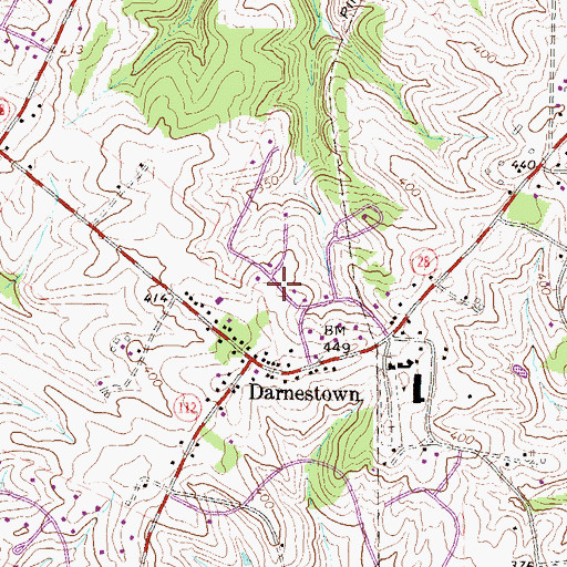 Topographic Map of Seneca Highlands, MD