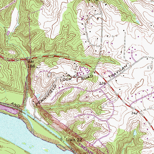 Topographic Map of Tobytown, MD