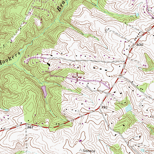 Topographic Map of Woodbyran Farms, MD