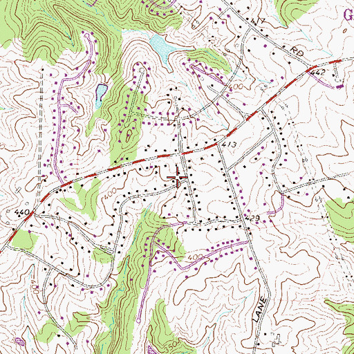 Topographic Map of Ancient Oak, MD