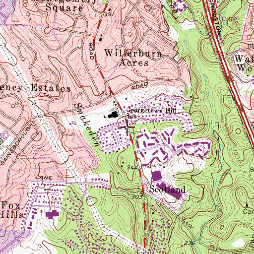 Topographic Map of Evergreen Church (historical), MD