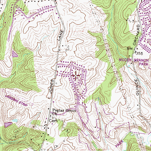 Topographic Map of Fox Hills Green, MD