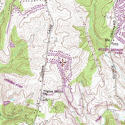 Topographic Map of Fox Hills Green, MD