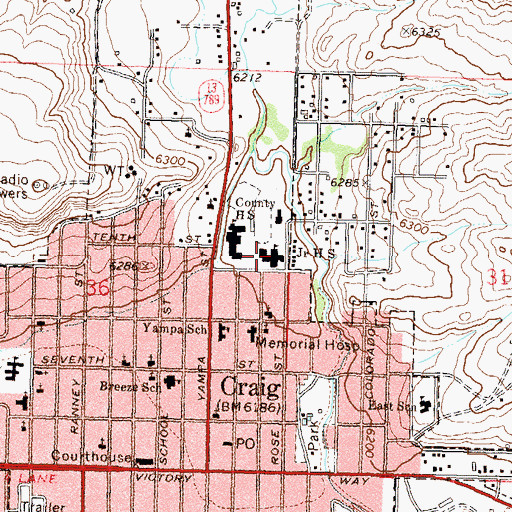 Topographic Map of Sandrock Elementary School, CO