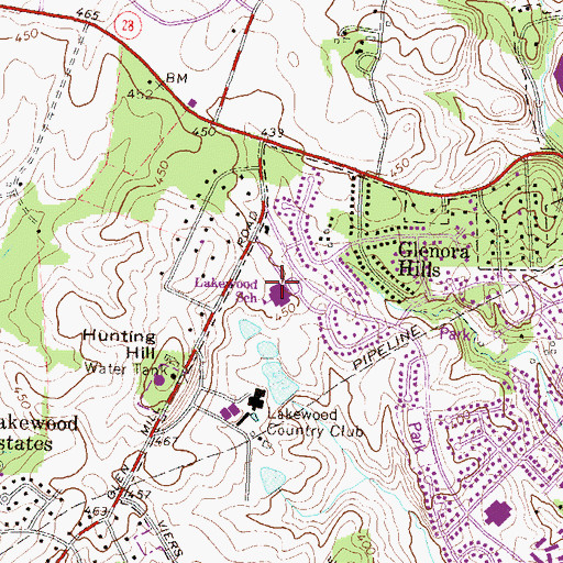 Topographic Map of Lakewood Elementary School, MD