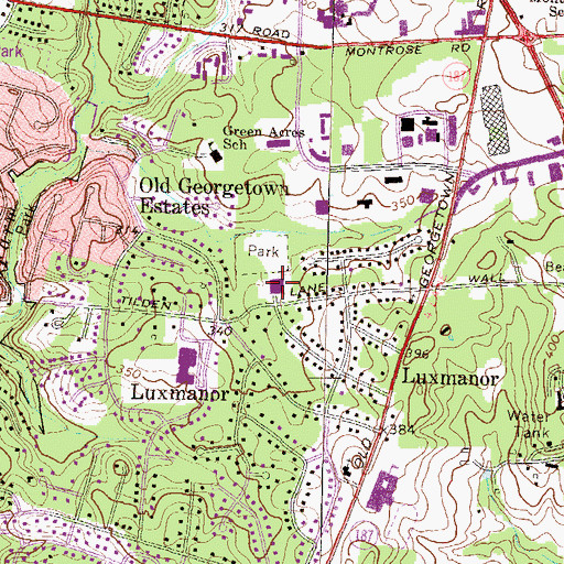 Topographic Map of Luxmanor Elementary School, MD