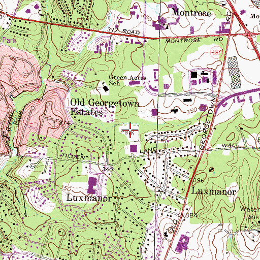 Topographic Map of Luxmanor Park, MD